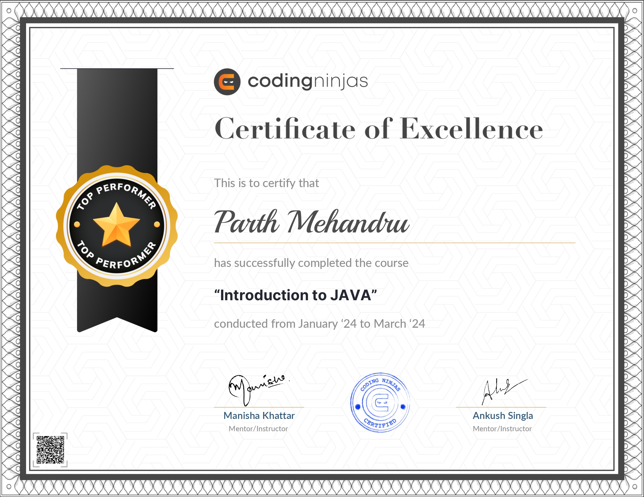 Certificate